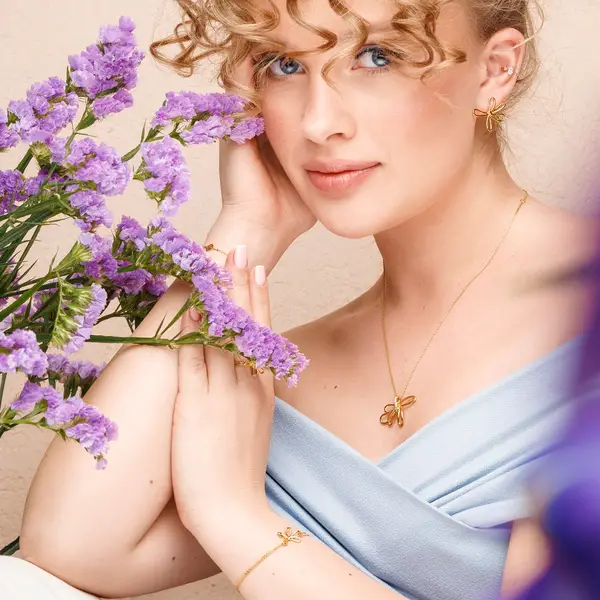 Leaf Jewelry Armkette Blossom, 18 K Rosegold vergoldet zollfrei