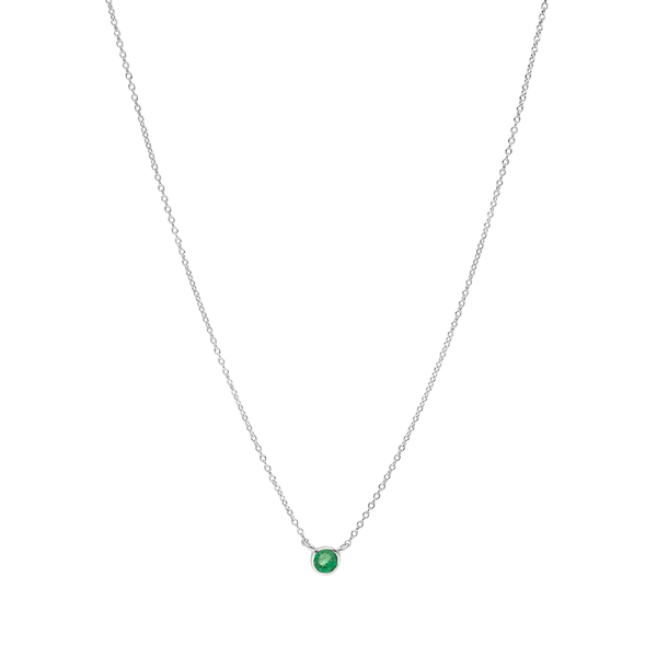 Leaf Jewelry Halskette Smaragd, 14K Weißgold 2025