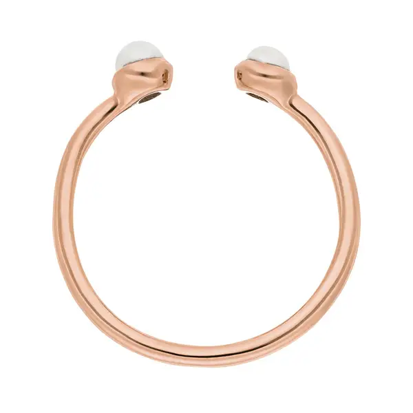 Leaf Jewelry Silber Open Ring, Perle, Rosegold Angebote