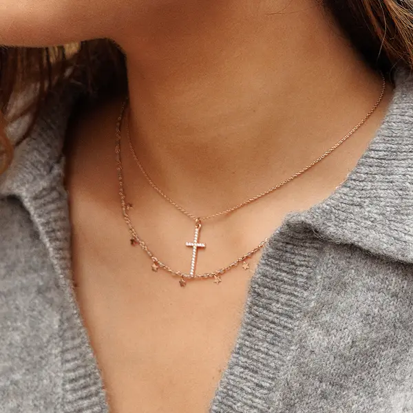 Leaf Jewelry Halskette Labradorit Stars, 18 K Gelbgold vergoldet im Angebot