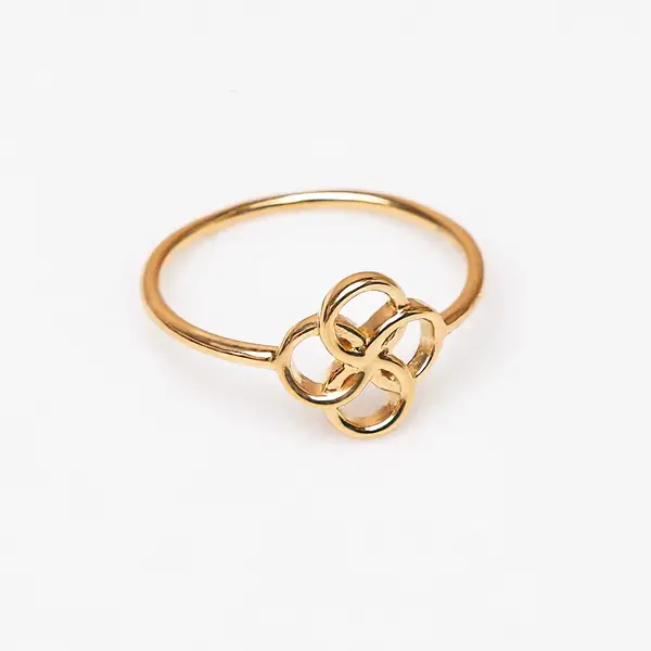 Leaf Jewelry Ring Clover Charm, 925 Sterlingsilber Fabrikverkauf