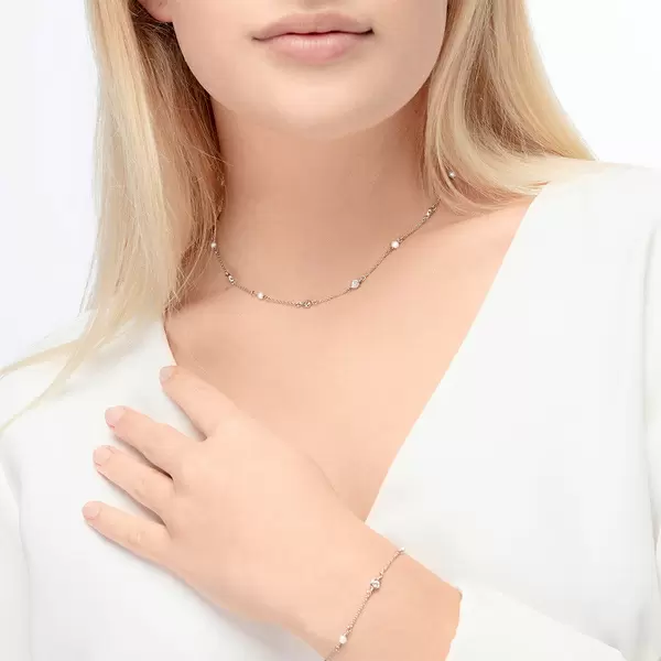 Leaf Jewelry Halskette Pure mit Süßwasserzuchtperlen, 925 Sterlingsilber Blitzverkäufe