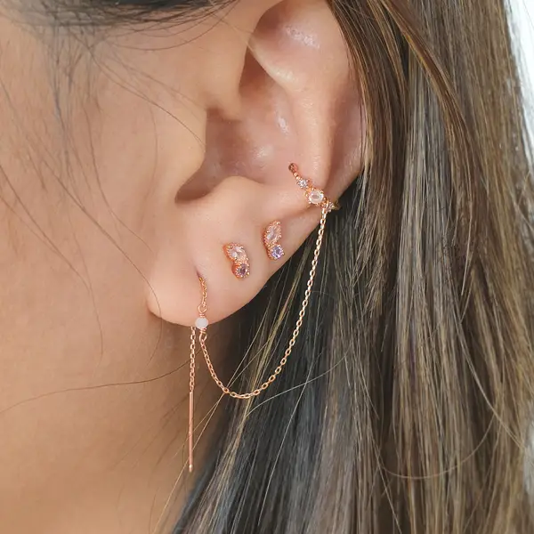 Leaf Jewelry EARCANDY Set, Rosa, 18 K Rosegold vergoldet Weihnachtsangebot