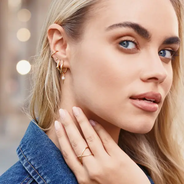 Leaf Jewelry Ohrstecker Bubble, 18 K Gelbgold vergoldet Vatertagsangebot