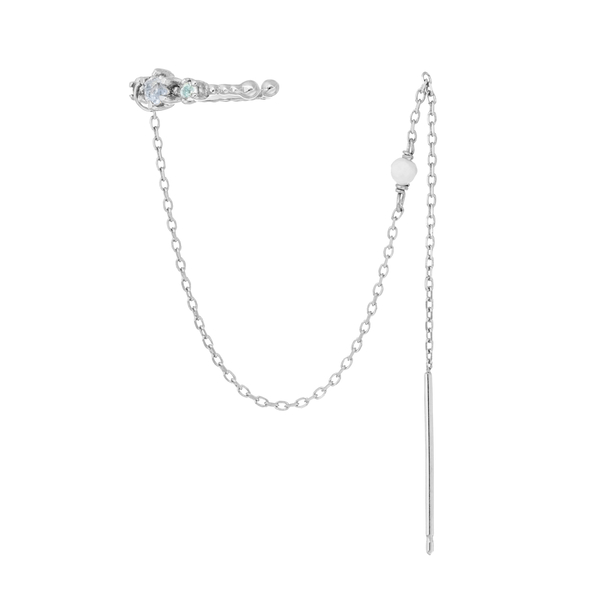Leaf Jewelry Earcandy, Mondstein/Blauer Topaz, 925 Sterlingsilber Heißer Verkauf