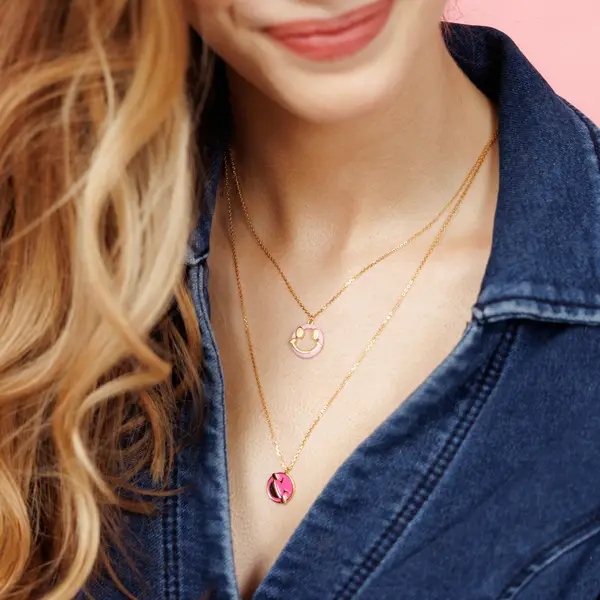Leaf Jewelry Halskette "Joy" EMOJI, 18 K Gelbgold vergoldet Saisonale Angebote
