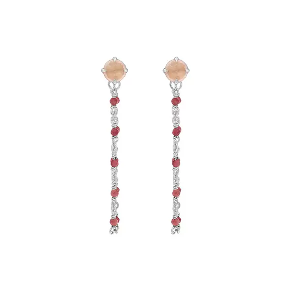 Leaf Jewelry Ohrhänger Flying Gems, Rosenquarz, 925 Sterlingsilber Tiefpreis
