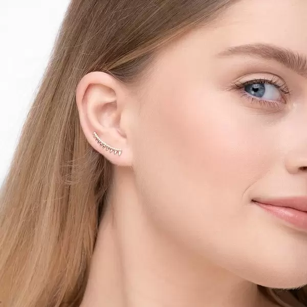 Leaf Jewelry Earclimber Memory II, 18 K Rosegold vergoldet Begrenzte Freigabe