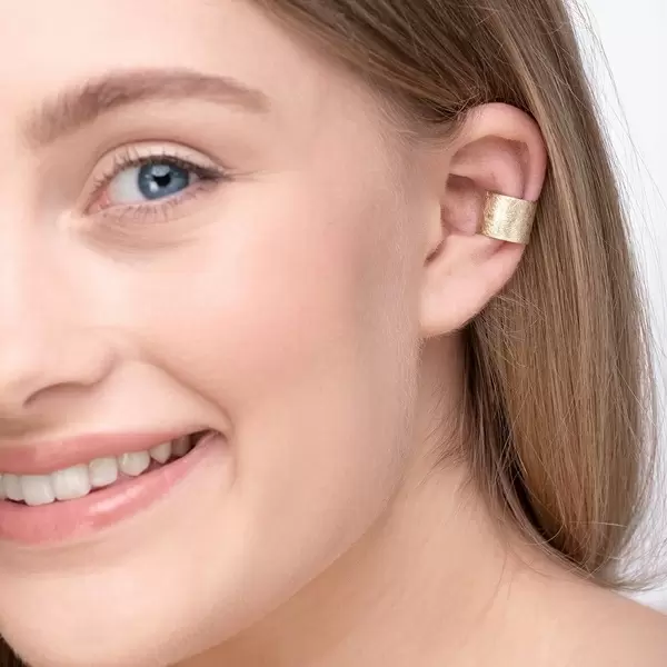 Leaf Jewelry Earcuff Matt, 10mm, 18 K Rosegold vergoldet Neueste Stile