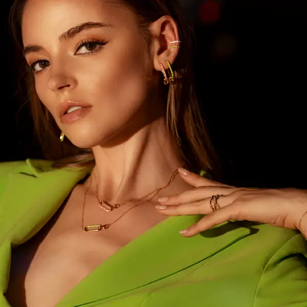 Leaf Jewelry Silber Earcuff, Gelbgold, Neon Twist Bis zu 65% Rabatt