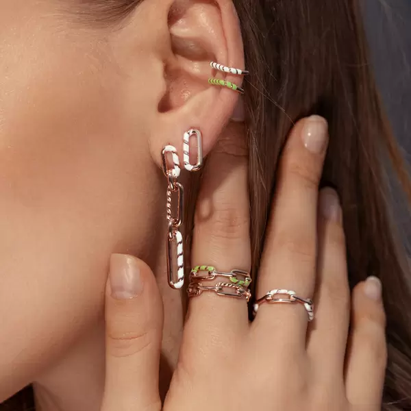 Leaf Jewelry Silber Earcuff, Gelbgold, Neon Twist Bis zu 65% Rabatt