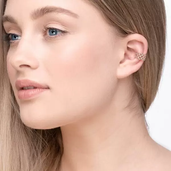 Leaf Jewelry Earcuff Grid, 18 K Rosegold vergoldet Clearance-Verkauf
