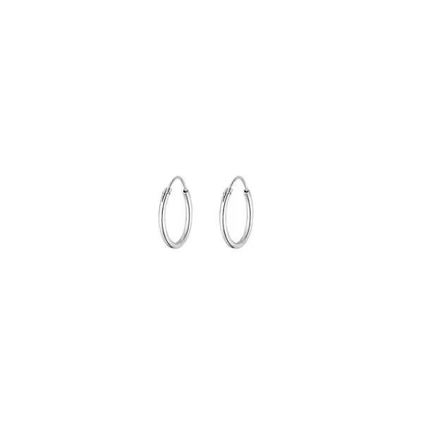 Leaf Jewelry Creole Rund S, 15mm, 14 K Weissgold Black Friday Preise