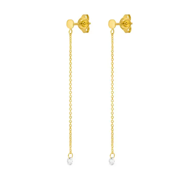 Leaf Jewelry Ohrringe Pure Kette, 18 K Gelbgold zollfrei
