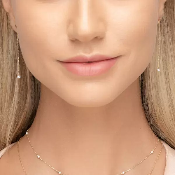 Leaf Jewelry Ohrringe Pure Kette, 18 K Gelbgold zollfrei