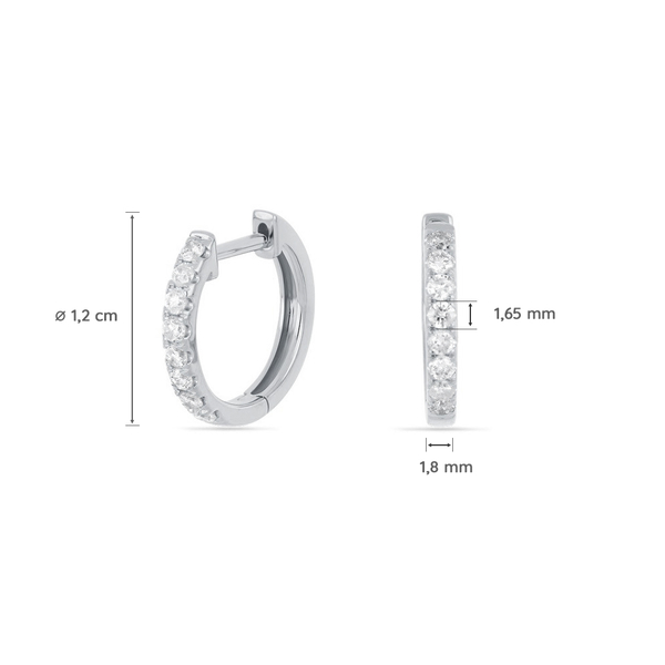 Leaf Jewelry Creole mit Diamanten, 18K Weißgold 2025