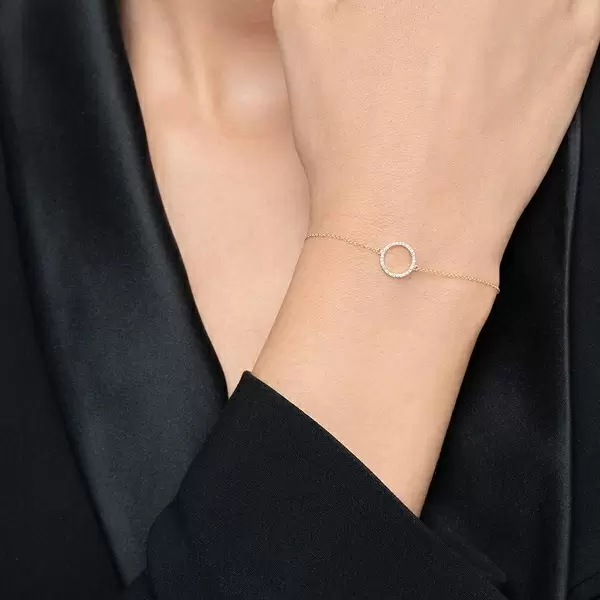 Leaf Jewelry Armkette Circle mit Diamanten, 18 K Gelbgold Angebote