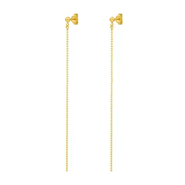 Leaf Jewelry Ohrringe Ball Chain, 14 K Gelbgold im Angebot