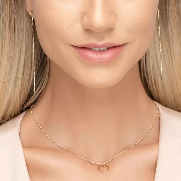 Leaf Jewelry Ohrringe Ball Chain, 14 K Gelbgold im Angebot