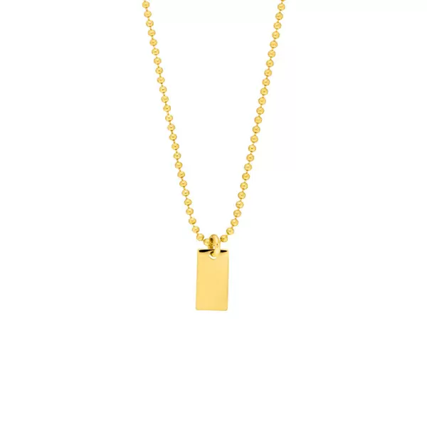 Leaf Jewelry Halskette Tiny Dog Tag, 14 K Gelbgold Meist gekauft