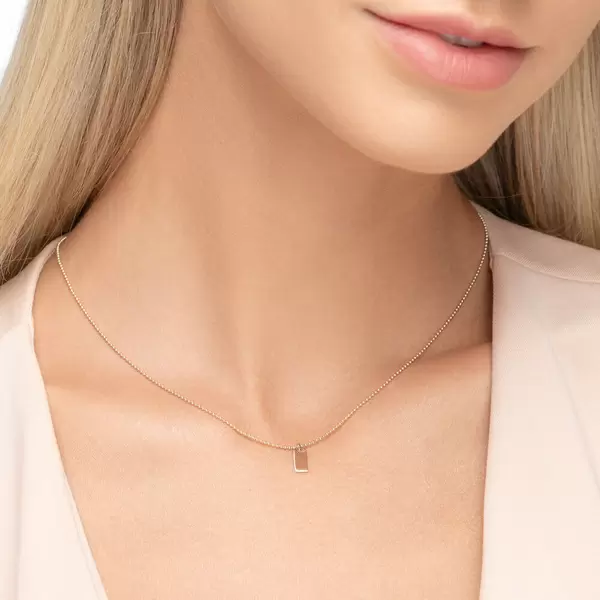 Leaf Jewelry Halskette Tiny Dog Tag, 14 K Gelbgold Meist gekauft