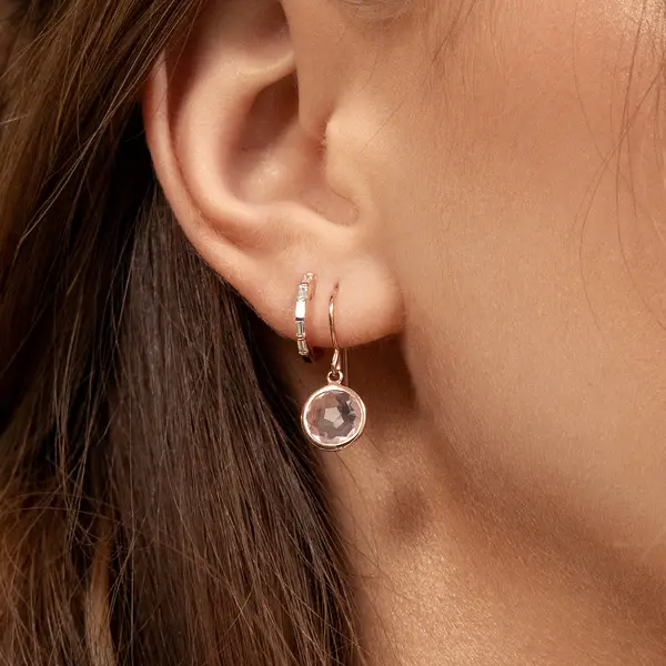 Leaf Jewelry Ohrringe Rosenquarz, 14 K Rosegold Blitzverkäufe