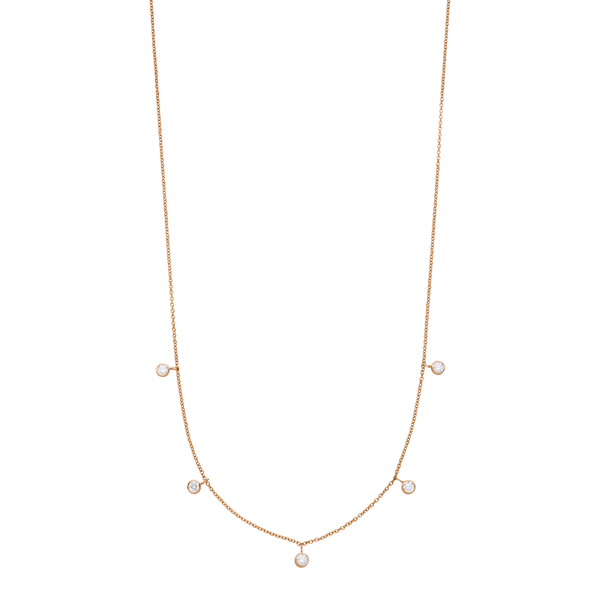 Leaf Jewelry Halskette "my first diamond" Charms, 14 K Rosegold Fabrikpreis