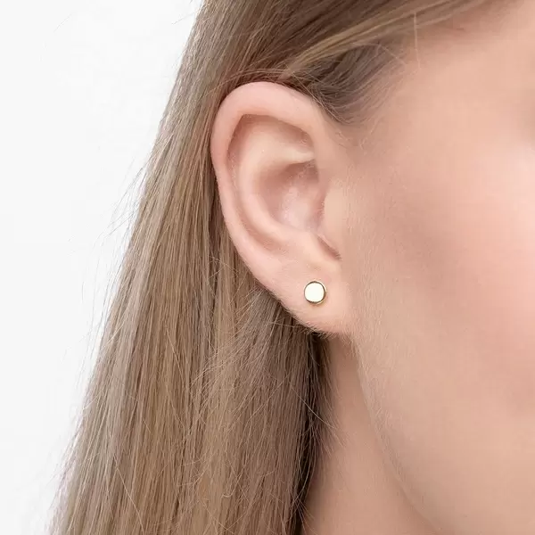 Leaf Jewelry Ohrstecker Disc, 14 K Gelbgold Sonderangebot