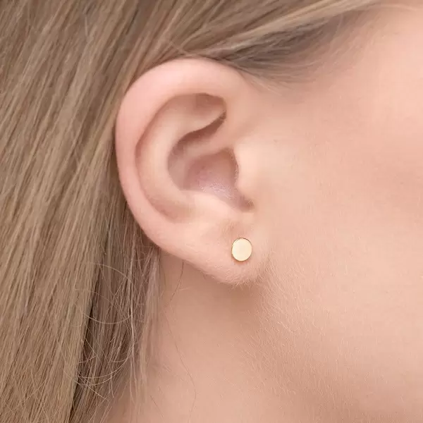 Leaf Jewelry Ohrstecker Disc, 14 K Gelbgold Sonderangebot