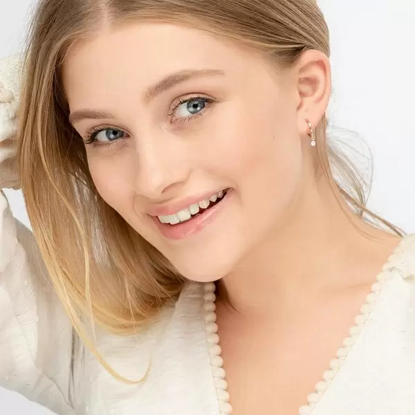 Leaf Jewelry Creole Pure mit Diamanten, 18 K Rosegold Rabatt