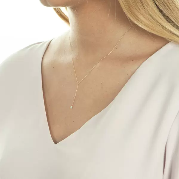 Leaf Jewelry Halskette Y-Pure Diamant, 18 K Rosegold Großer Ausverkauf