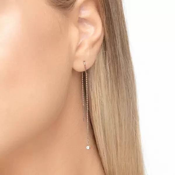 Leaf Jewelry Ohrringe "my first diamond", ball chain, 14 K Rosegold Preisnachlass