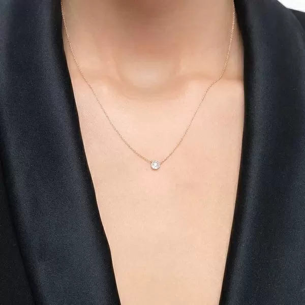 Leaf Jewelry Halskette Pavé II mit Diamanten, 18 K Gelbgold Weihnachtsangebot