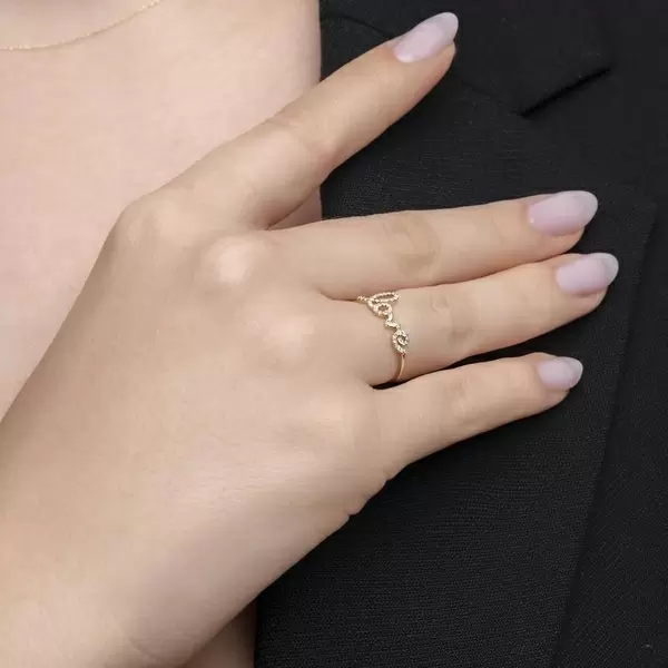 Leaf Jewelry Ring Love 18K Gelbgold mit Diamanten Muttertagsangebot
