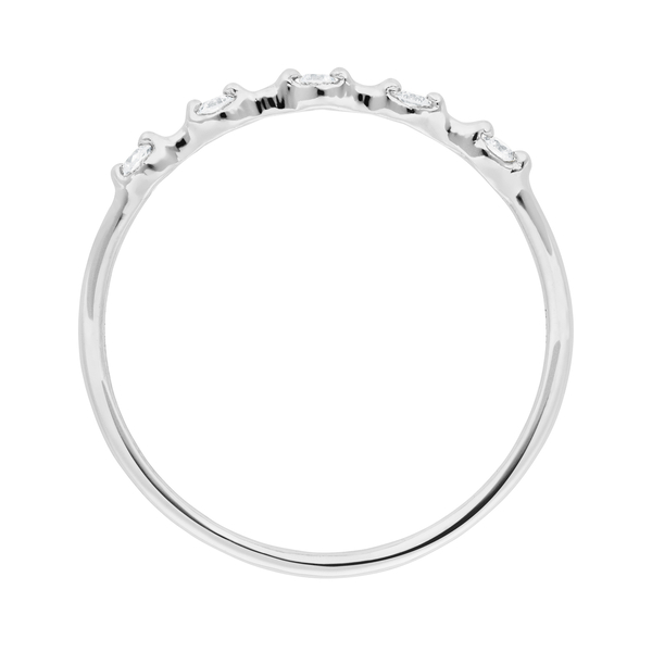 Leaf Jewelry Ring mit 5 Diamanten, 14K Weißgold Heißer Verkauf