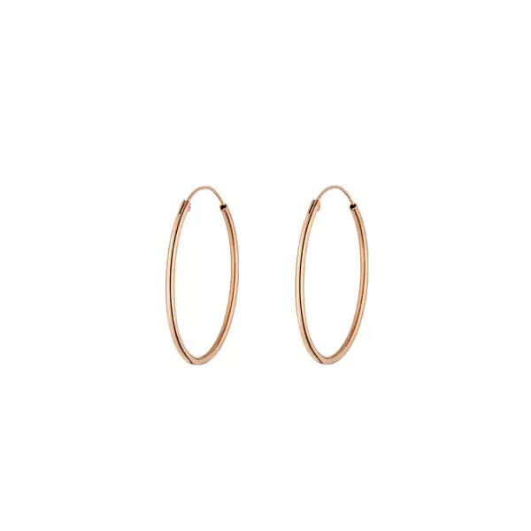 Leaf Jewelry Creole Rund M, 30mm, 14 K Rosegold Neueste Mode
