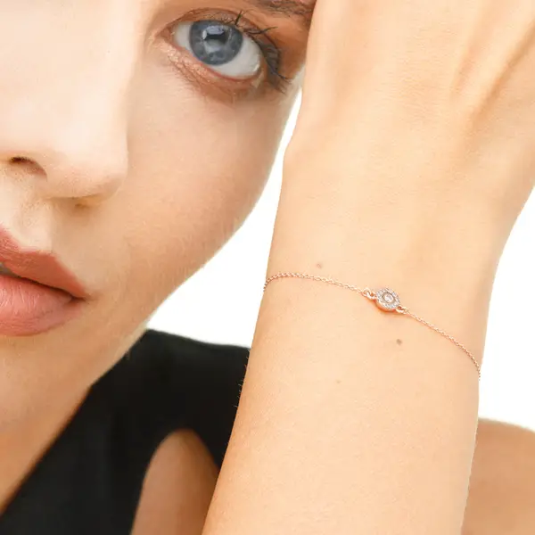 Leaf Jewelry Armkette Pavé II mit Diamanten, 18 K Rosegold Online Outlet