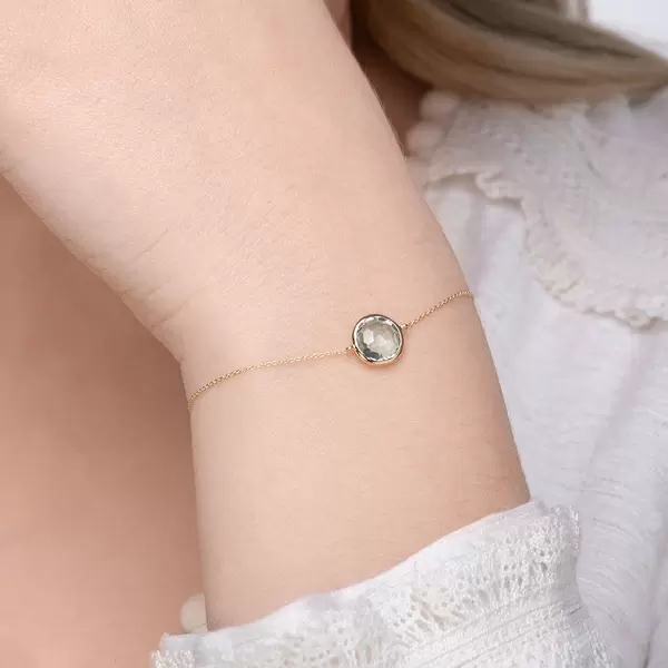 Leaf Jewelry Armkette Green Amethyst, 14 K Gelbgold Große Rabatte