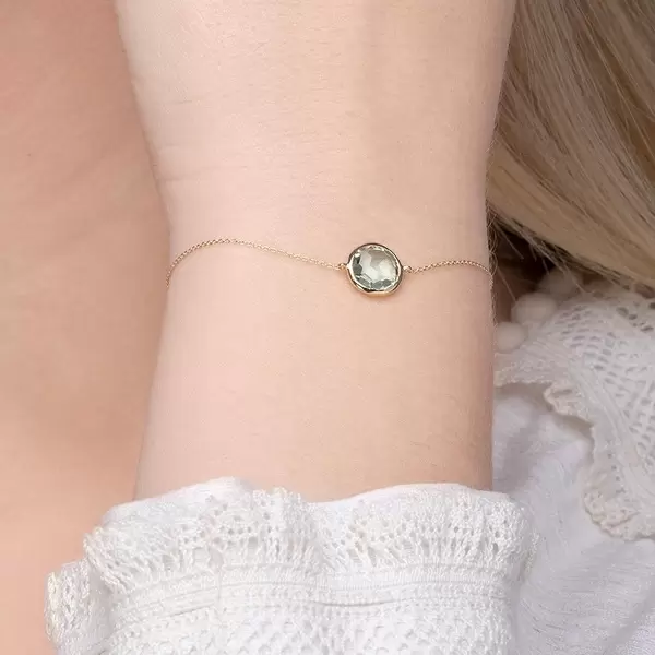 Leaf Jewelry Armkette Green Amethyst, 14 K Gelbgold Große Rabatte