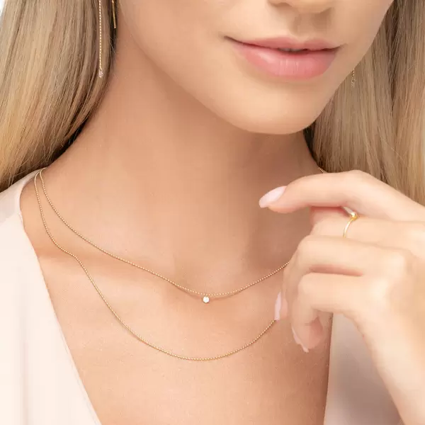 Leaf Jewelry Halskette Pure Double, Diamant, 14 K Gelbgold Neuheiten