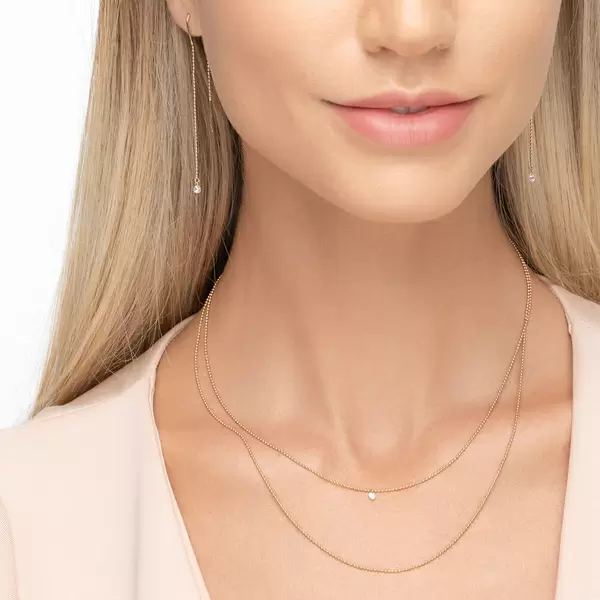 Leaf Jewelry Halskette Pure Double, Diamant, 14 K Gelbgold Neuheiten