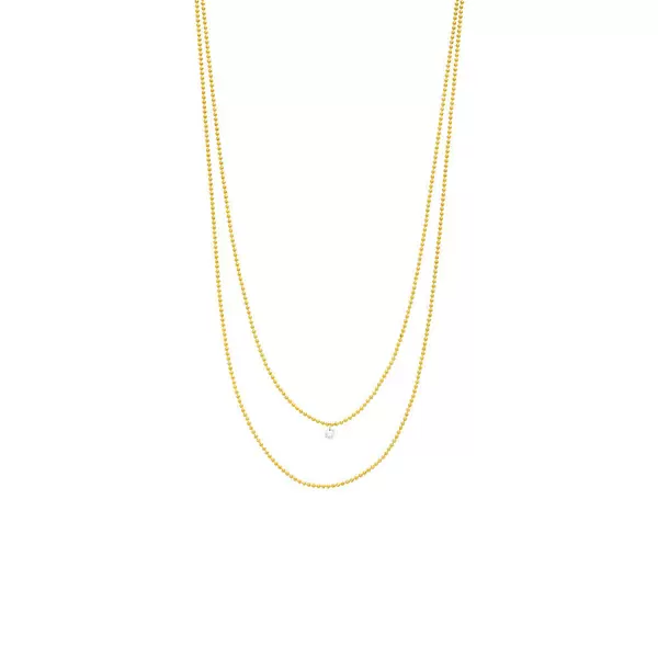 Leaf Jewelry Halskette Pure Double, Diamant, 14 K Gelbgold Neuheiten