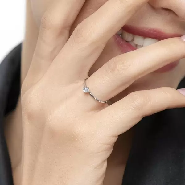 Leaf Jewelry Ring Cabochon, 14 K Weißgold, Mondstein Riesige Ersparnisse