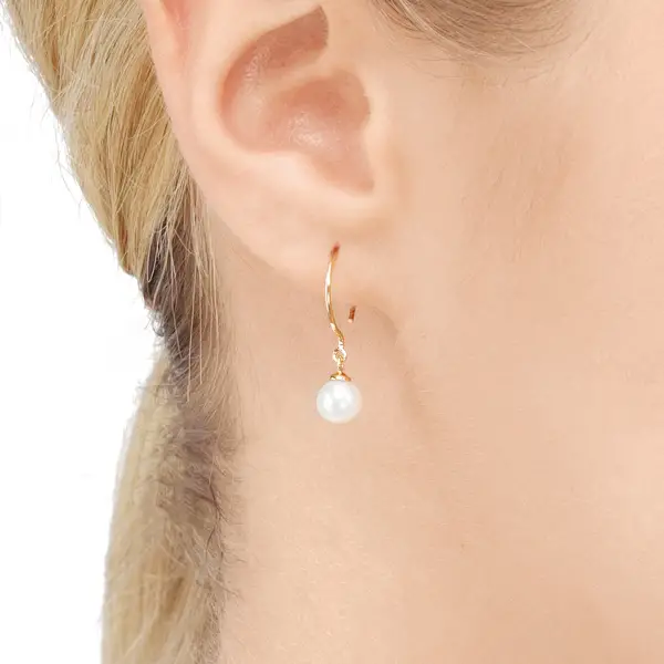 Leaf Jewelry Ohrhänger Single Pearls, 14K Gelbgold Wochenangebot