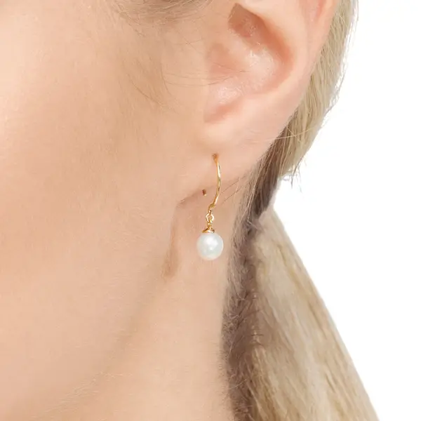 Leaf Jewelry Ohrhänger Single Pearls, 14K Gelbgold Wochenangebot