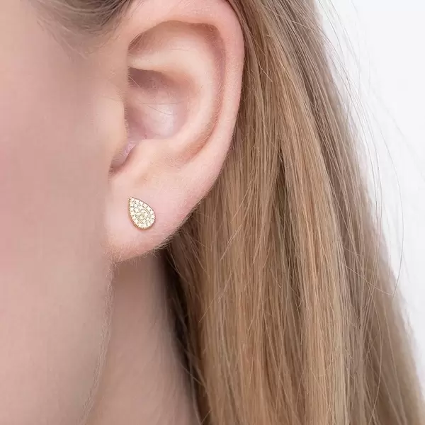 Leaf Jewelry Ohrstecker Drops mit Diamanten, 18 K Gelbgold JETZT KAUFEN