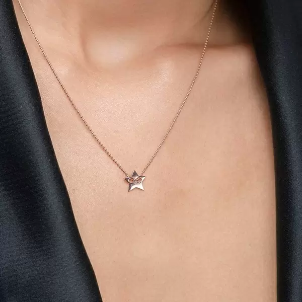 Leaf Jewelry Halskette Star, 14 K Rosegold Zeitbegrenzte Promotion