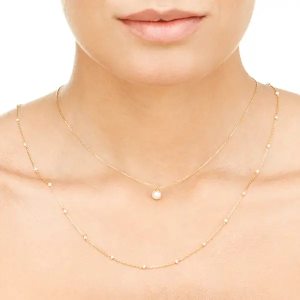 Leaf Jewelry Halskette Pearls, 14K Gelbgold Bis zu 60% Rabatt