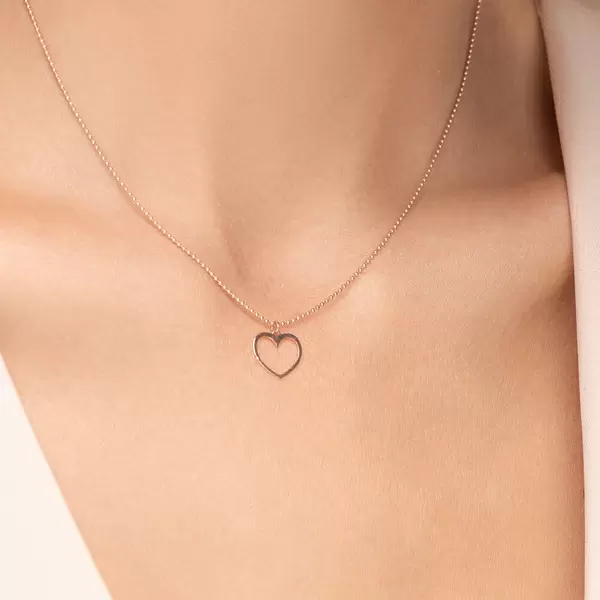 Leaf Jewelry Halskette GENTLE HEART, 14 K Rosegold Vierteljährliche Förderung