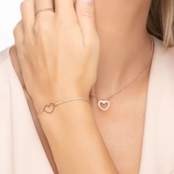 Leaf Jewelry Halskette GENTLE HEART, 14 K Rosegold Vierteljährliche Förderung